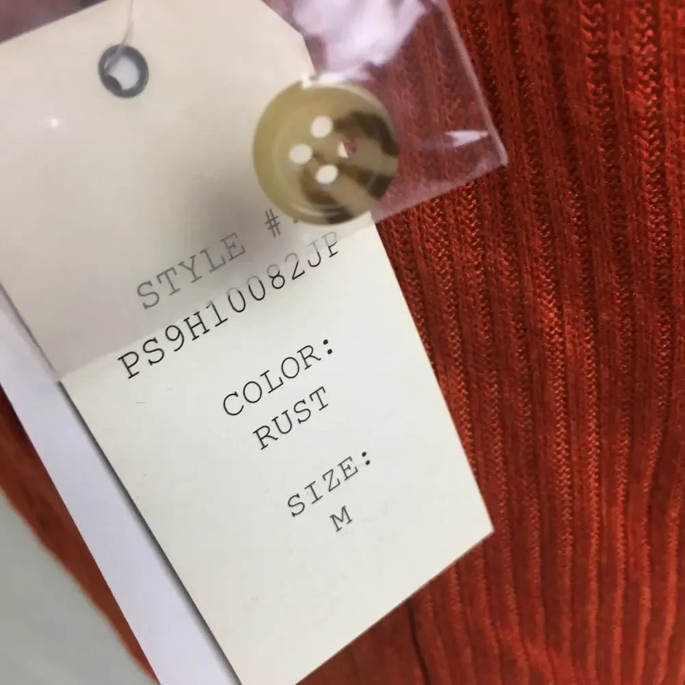 Pink Republic Ribbed Button Down Tank Rust Medium - Picture 10 of 15